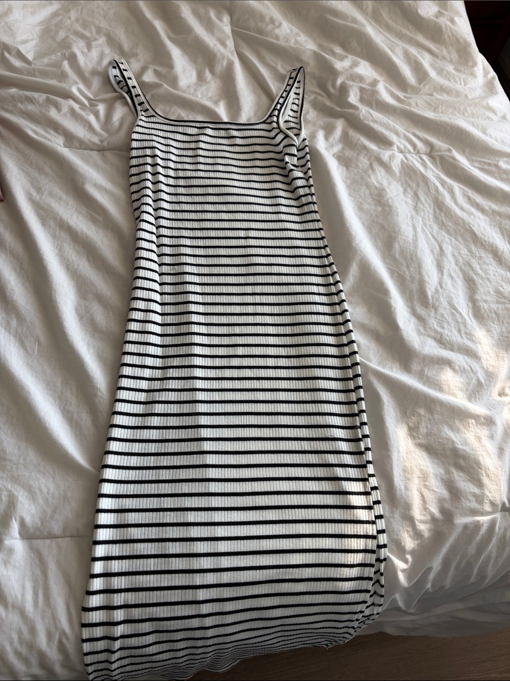 Striped bodycon midi dress